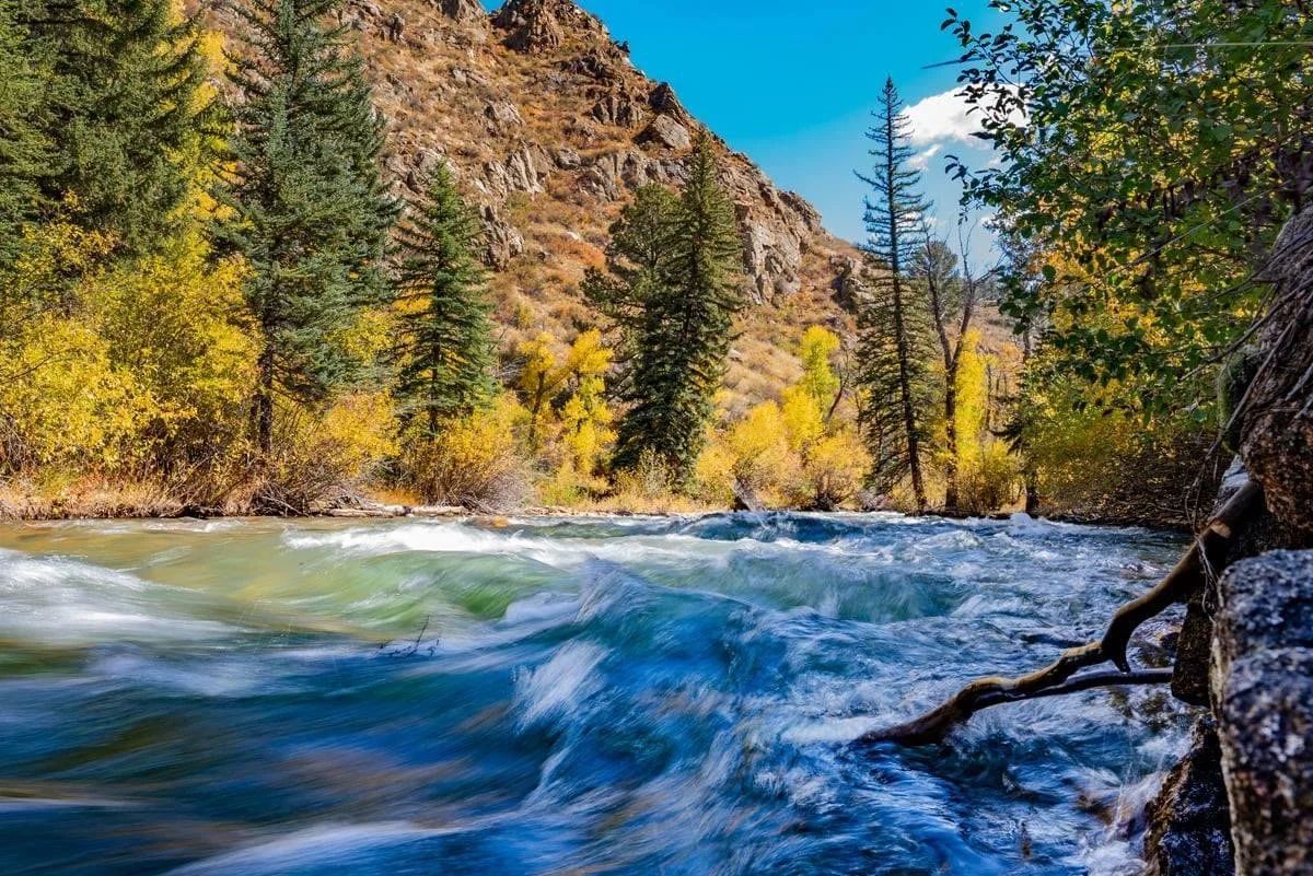 South Platte River with fall color near the Refuge